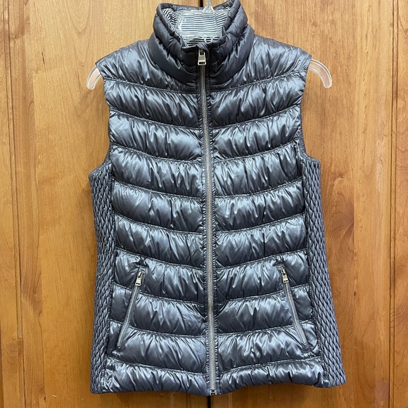 New Calvin Klein Performance Down Vest Metallic Gray Size Large Warm - Picture 1 of 9
